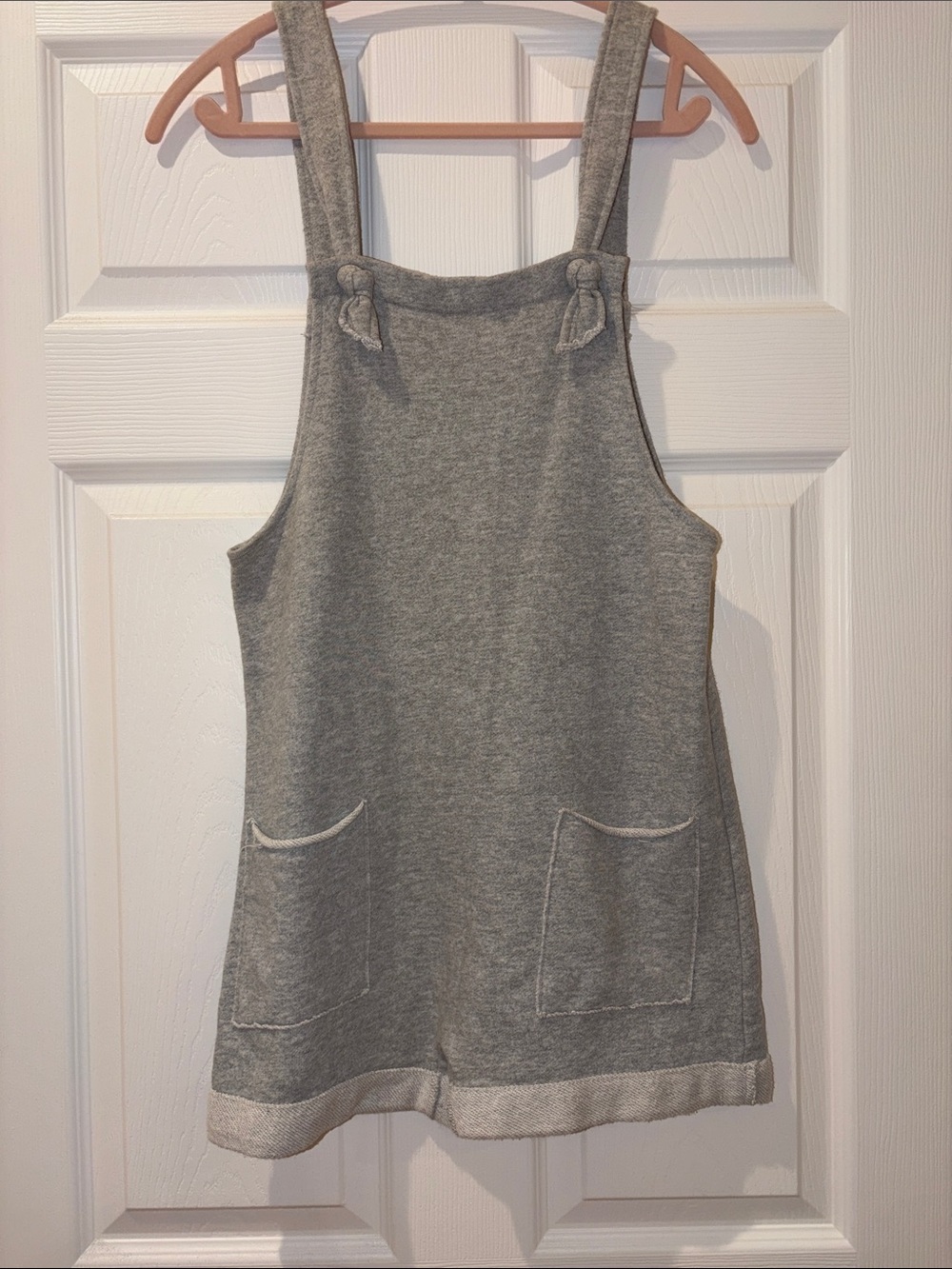 Free People Gray Knit Pinafore Romper
